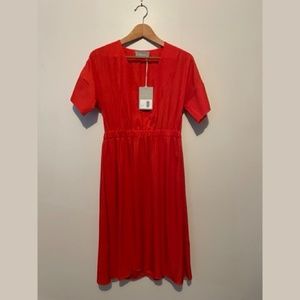 Everlane Japanese GoWeave Midi Dress - Poppy Red - Size 4 - NWT